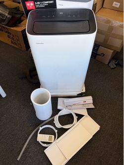 Toshiba 10000 BTU ASHRAE 6k BTU 3 In 1 Portable Smart  Air Conditioner 350 Sqft  AC Dehumidifier Remote Fan A/C Kit