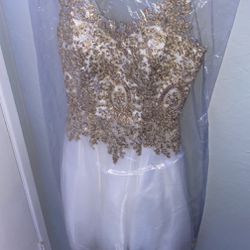 white and gold dress 