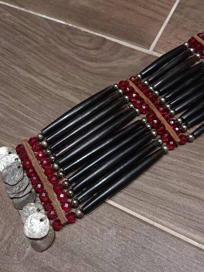 Native American Buffalo Horn Breastplate Necklace 