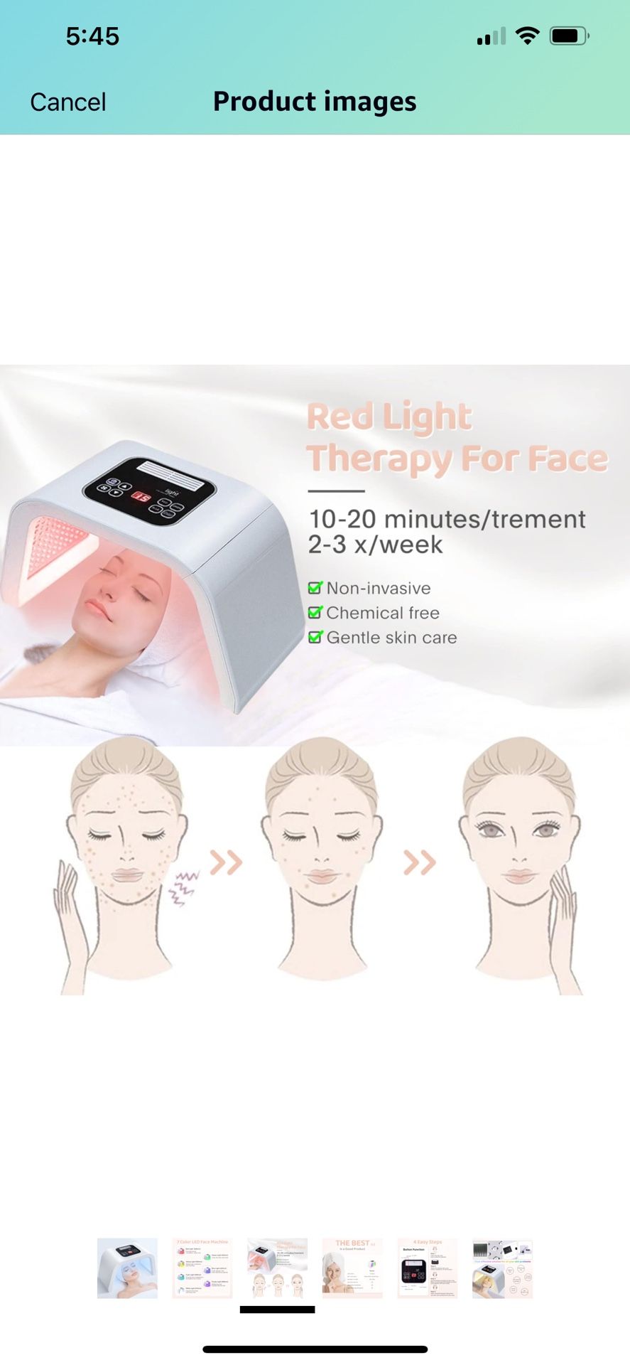 Led-Light-Therapy, Red Light Therapy for Face 7 in 1 Colors 