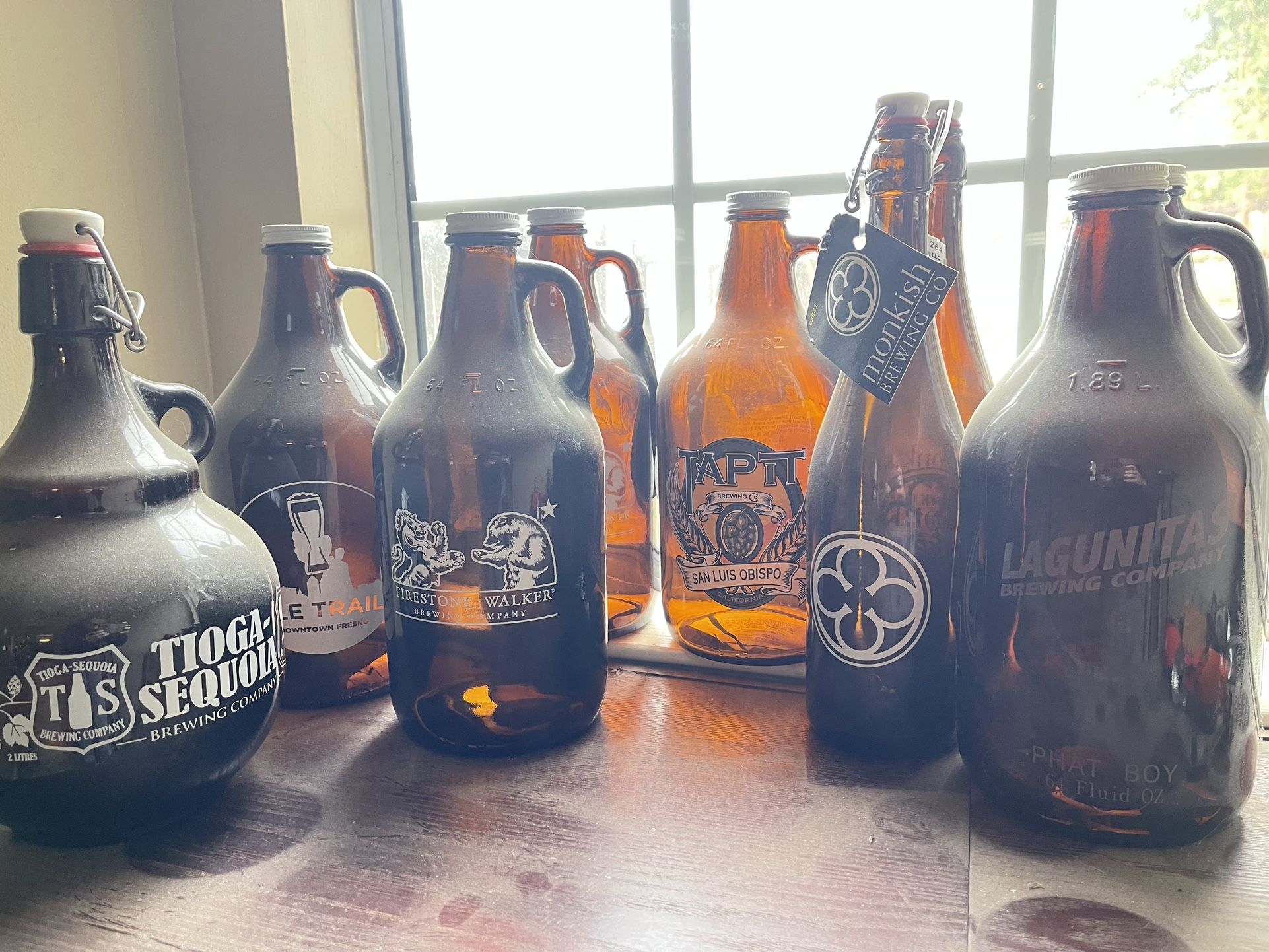 Growlers From Different Breweries 