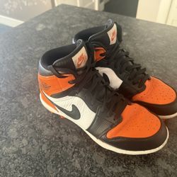 Air Jordan Orange Black White Football Cleats Size 7.5