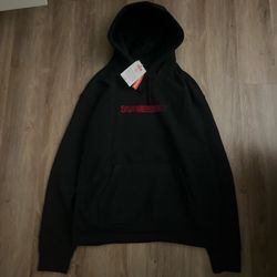 Supreme swarovski logo hoodie in black
