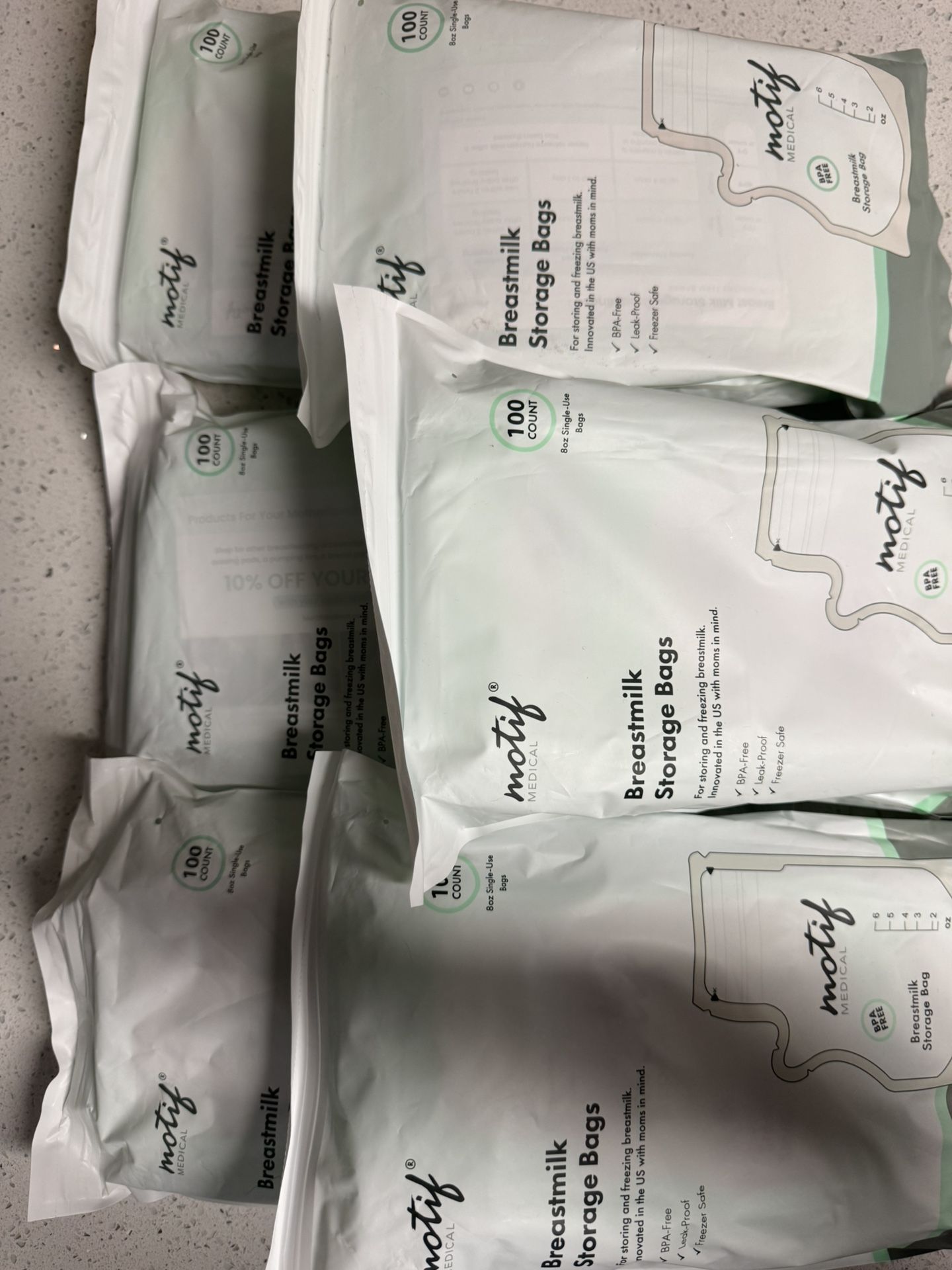 Sealed Unused Breastmilk Storage Bags