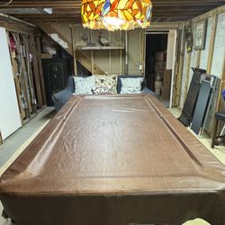Solid Wood American Heritage Pool Table With Cover And Pool Sticks