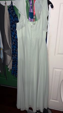 Mint Green Chiffon Maxi Dress. Size 20