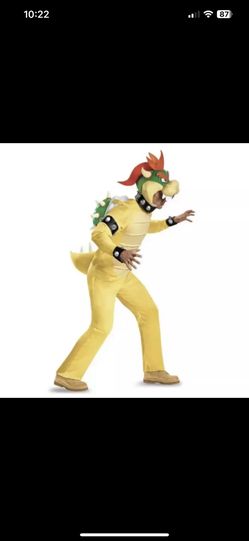 Bowser Deluxe Adult Costume Super Mario's Bros Jumpsuit Nintendo Sz 2XL PLUS