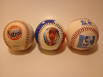 Lot of 3 souvenir baseballs Mark McGwire Nolan Ryan Houston Astros vintage