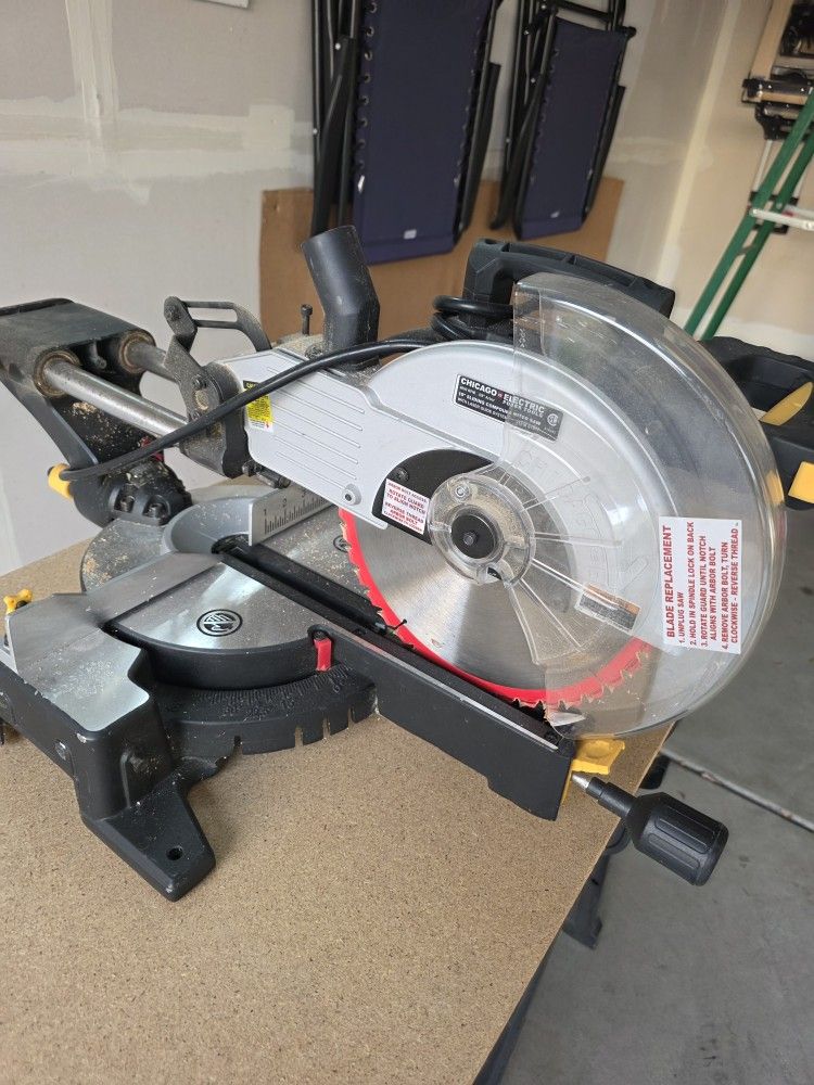 Compound Miter Saw, Wood Horses And Wood Top