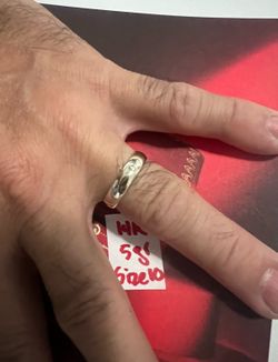 14K Solid White Gold Wedding Band With Diamond 💎 Stone 5Gr Size 10