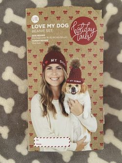 Love My Dog Beanie Set