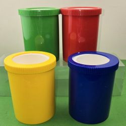 Vintage GOTT Gripper Twist Lock Insulated Hard Plastic Koozies, Lot Of 4