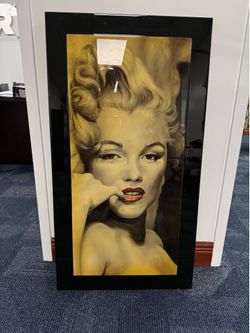 Marilyn Monroe Framed Wall Art – Large Glam Portrait in Black Frame (24” x 48”)