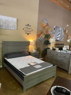 3 PCS QUEEN BEDROOM SET: QUEEN BED, NIGHTSTAND, DRESSER