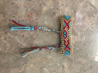 Evil eye bracelet red, turquoise and gold