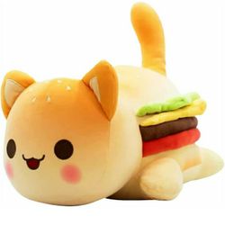 Cartoon Cat Stuffed IQX Animal Figure Toy Plush Pillow, Hamburger cat