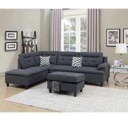 Gorgeous 3 Piece Sectional and Ottoman with Storage