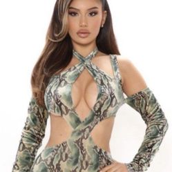Fashion Nova Snake Jumpsuit 