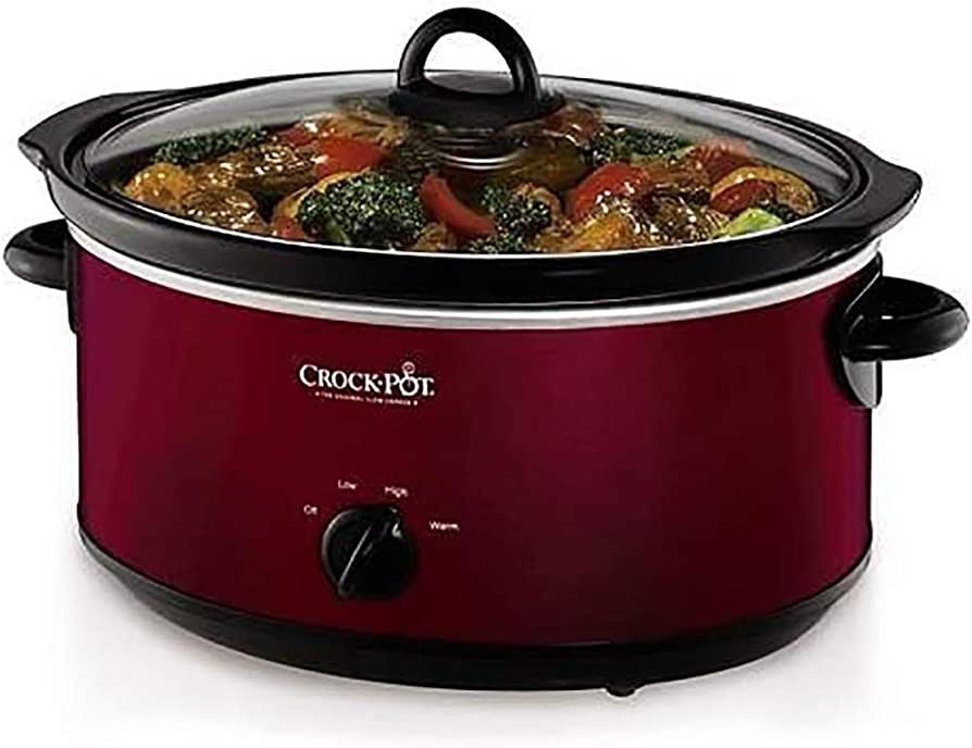 Crock-Pot SCV700 7 Qt Food Slow Cooker Home Cooking Kitchen Appliance, Red