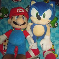 Mario and sonic backpack plush