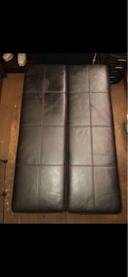 Brown  Leather Ottoman Bed