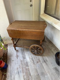 Vintage drop leaf serving cart