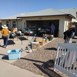 All items are make reasonable offer. 

Bike Rack with trailer hitch, with spring wheel tie downs -  best offer

Solid Lead Fireproof 4 Drawer File Cab