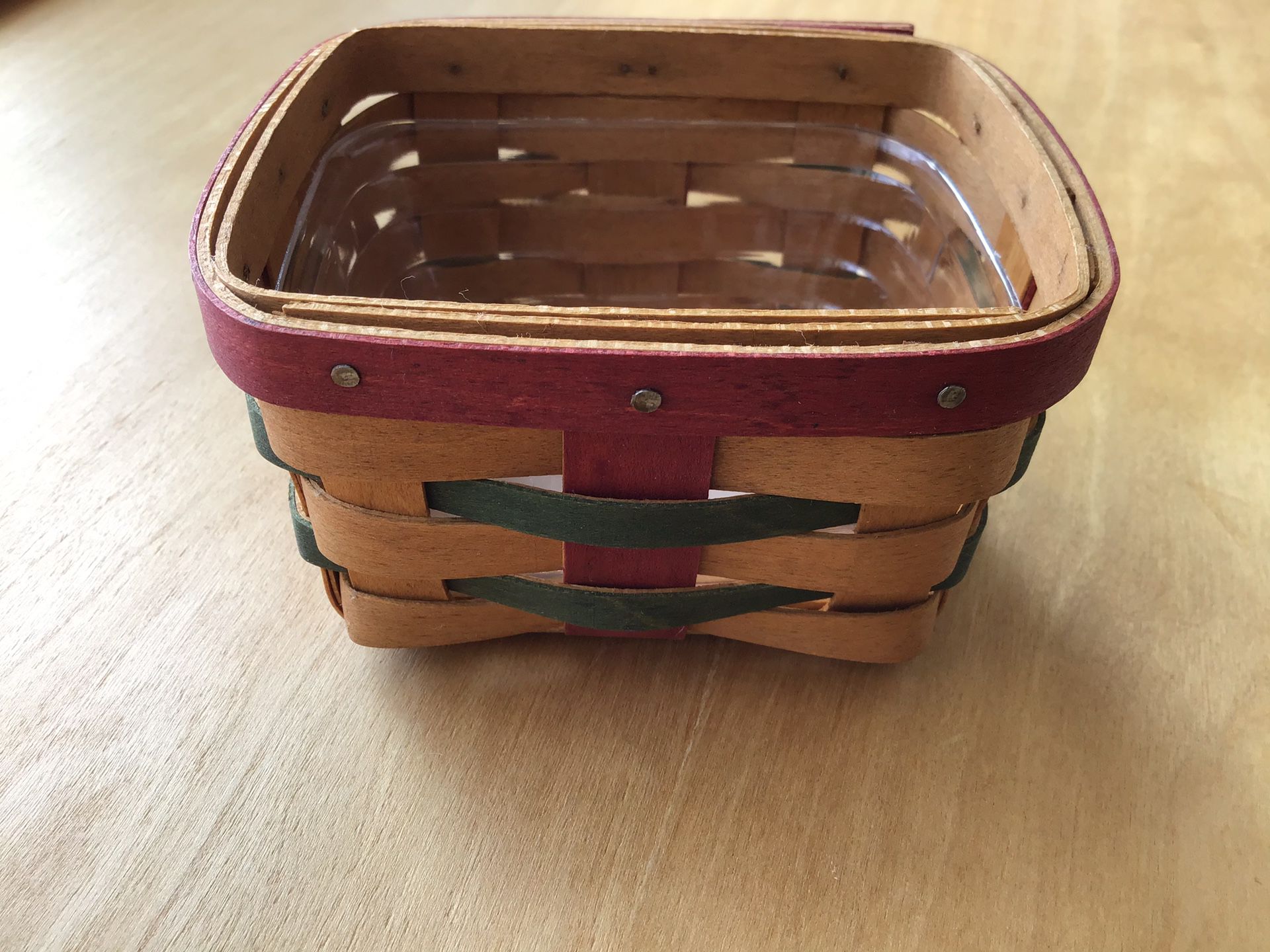 Longaberger Little Gift Basket Christmas Colors