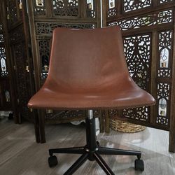 Brown Faux Leather Office Chair