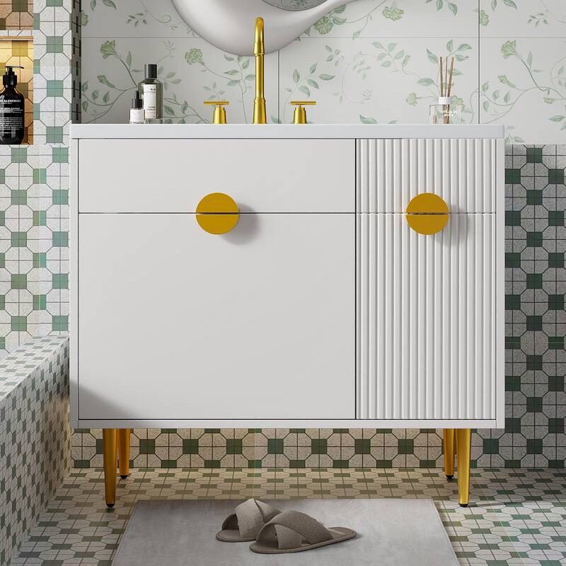 36 Inch Bathroom Vanity with Resin Sink