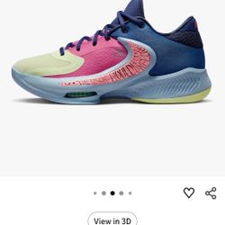 Mens Nike Men's Zoom Freak 4 Basketball Shoes (Dark Marina Blue/Pink Gaze/Midnight Navy/