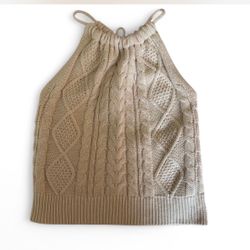 Cable knit halter top
