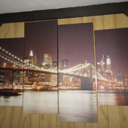 4 Frame Brooklyn Bridge Wall Art 