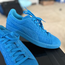 Puma Suede Emboss Iced Fluo Atomic Blue (Size 10)