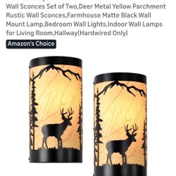 Set Of 2 Deer Wall Sconces