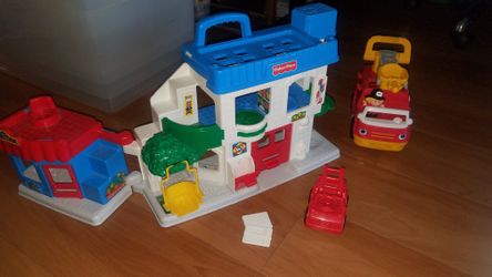Little people firehouse and trucks