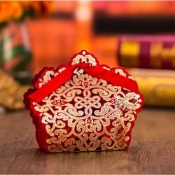 Red and Gold Laser Cut Gift Box