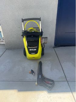 2100 psi ryobi pressure washer includes gun, hose, water tips