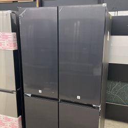 Samsung Bespoke 4 Door Flex Refrigerator In Matte Black