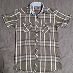 Plaid Button Up Shirt - Brown