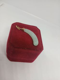 Vtg melon.genuine jade jadeist Burma pdnt gold bail pdnt 1.5"