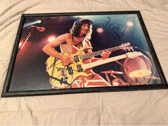 Eddie Van Halen autographed original picture with other goodies