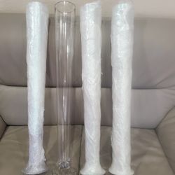 32" Clear Glass Pilsner Vase $15 Each Or $55/for 4