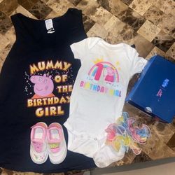 Peppa pig 1st birthday outfit Bundle