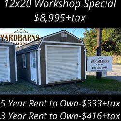 Garage Workshop Special 12x20 Shed Garage 
