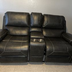 Leather Reclining Couch 