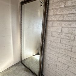Large Framed Mirror 3’ X 6 1/2’
