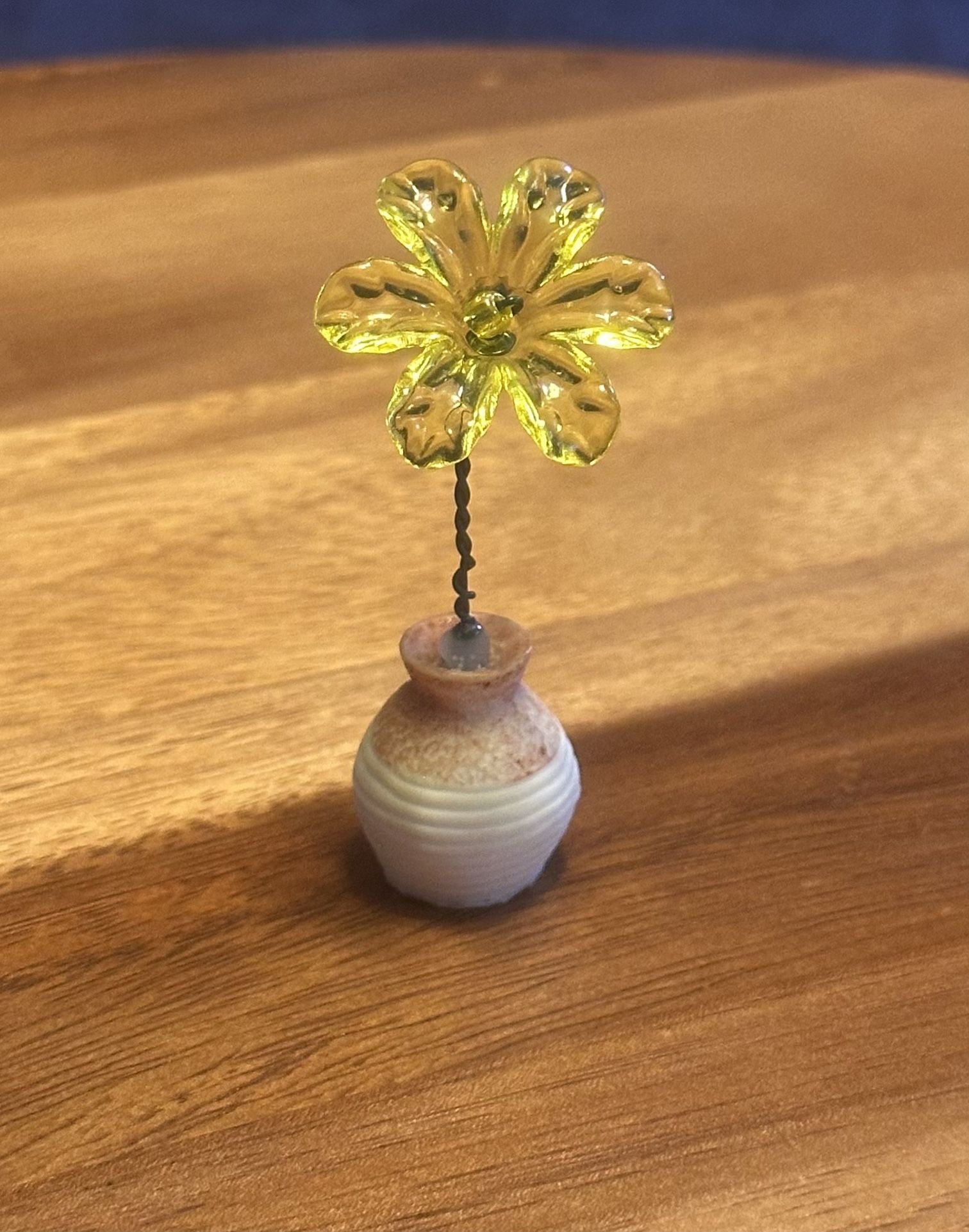 Handmade Miniature Beaded Flower In Pot