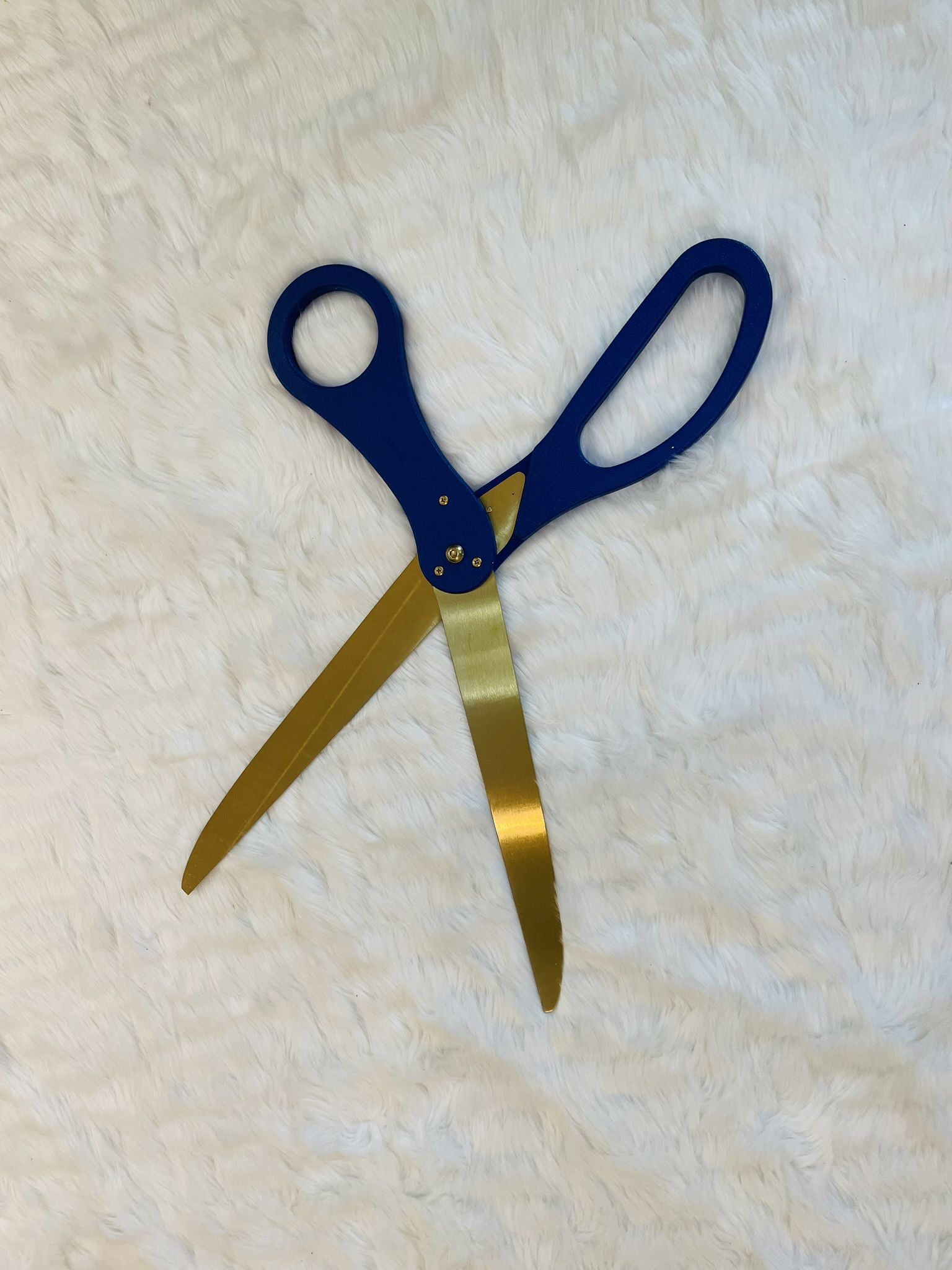 Extra Large Grand Opening Scissors – 30 Inch Blue & Gold Ceremonial Scissors