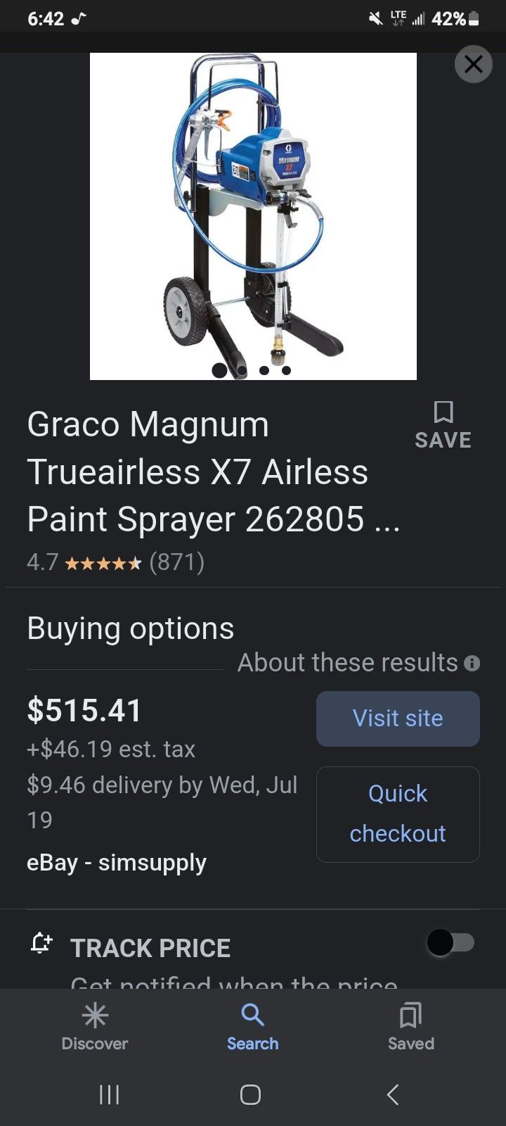 Graco XR7 Power Piston Paint Sprayer With Hose And Gun for Sale in